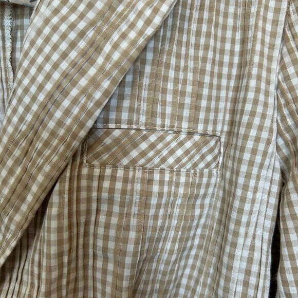 CAbi Ginger Snap Gingham Check Print Button Blazer Large - Picture 10 of 13